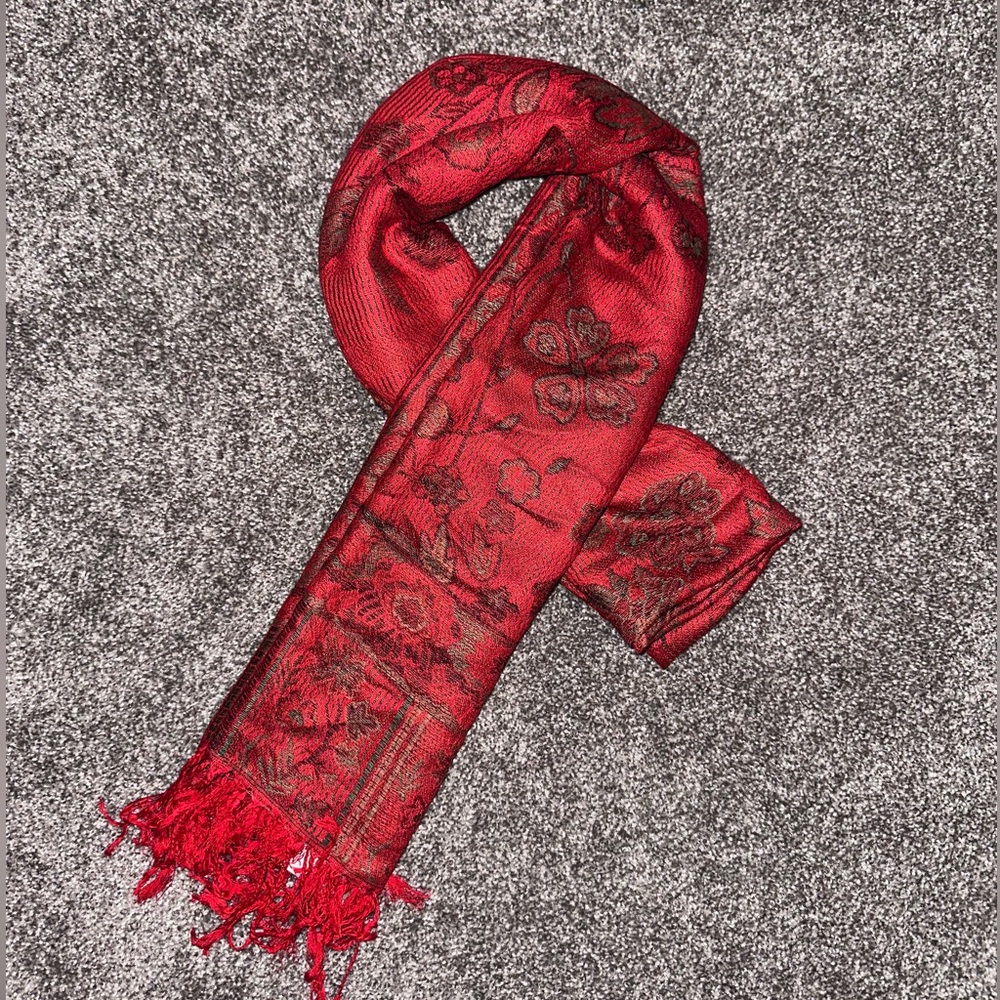 NWT Cashmere Jerusalem Scarf, Red